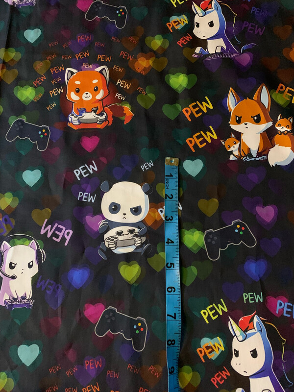 100% coton popeline animaux jeux vidéo