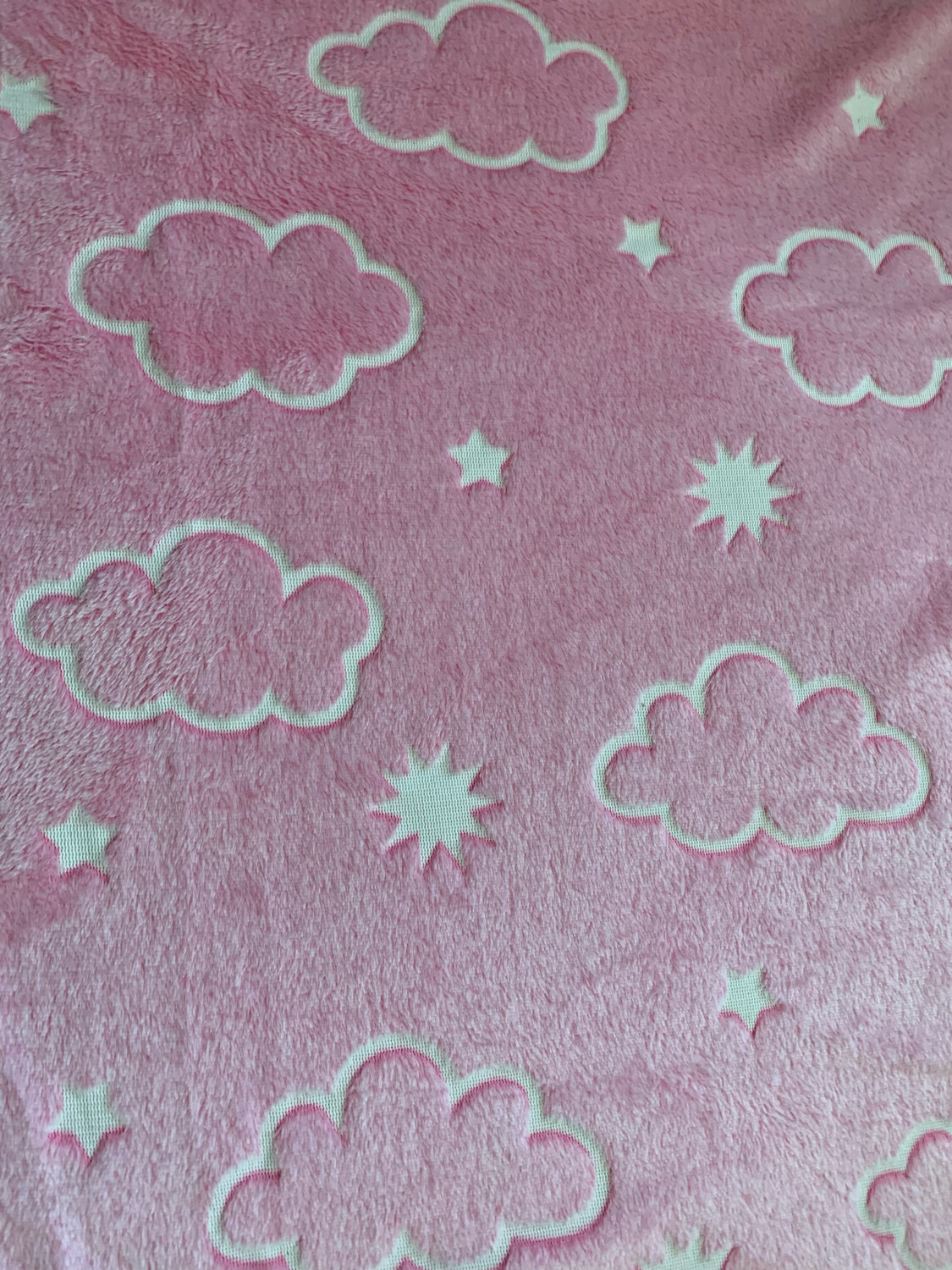 Tissu phosphorescent nuage rose
