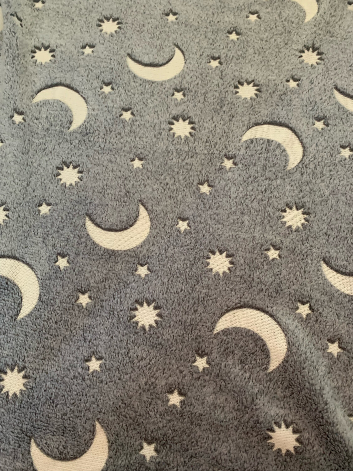 Tissu phosphorescent lune et étoile 