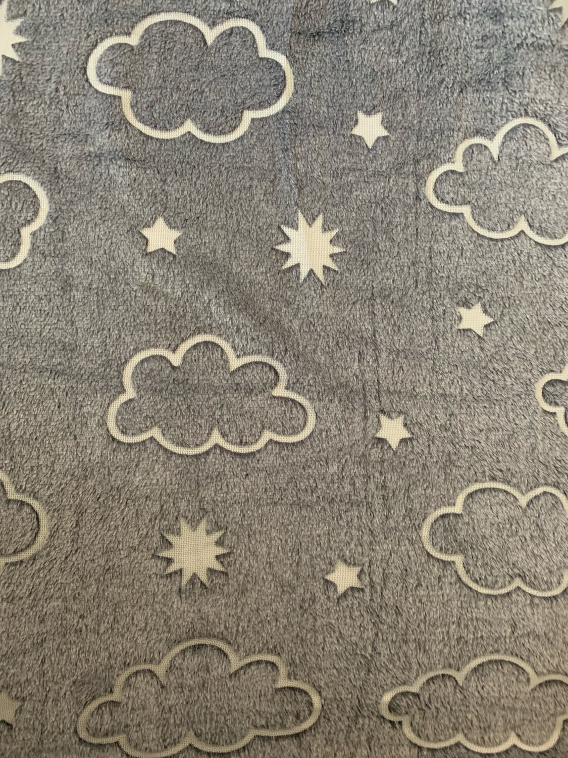 Tissu phosphorescent nuage gris