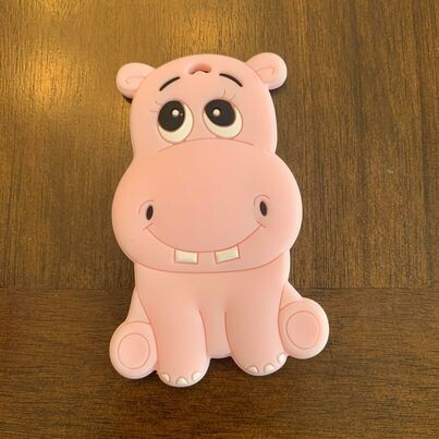 Jouet de dentition hippopotame, Couleur: Rose