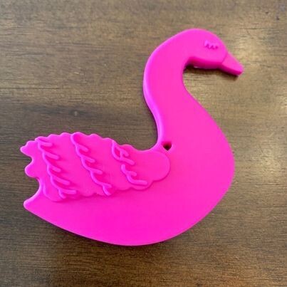Jouet de dentition cygne, Couleur: rose