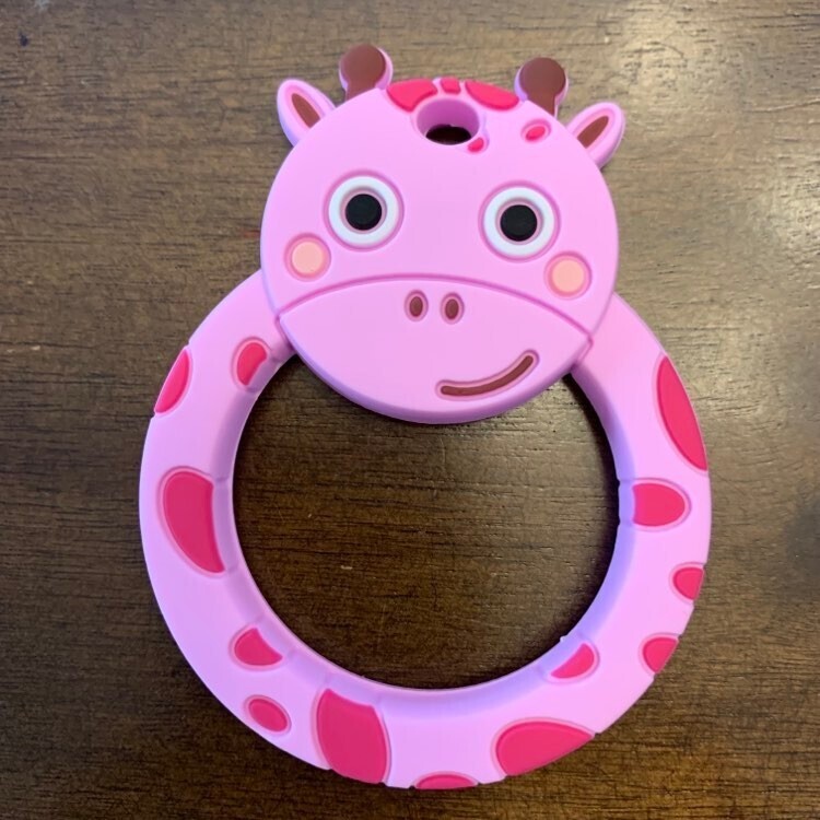 Jouet de dentition girafe, Couleur: rose