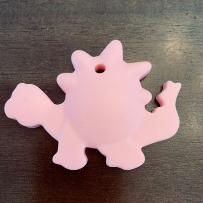 Jouet de dentition dinosaure, Couleur: Rose
