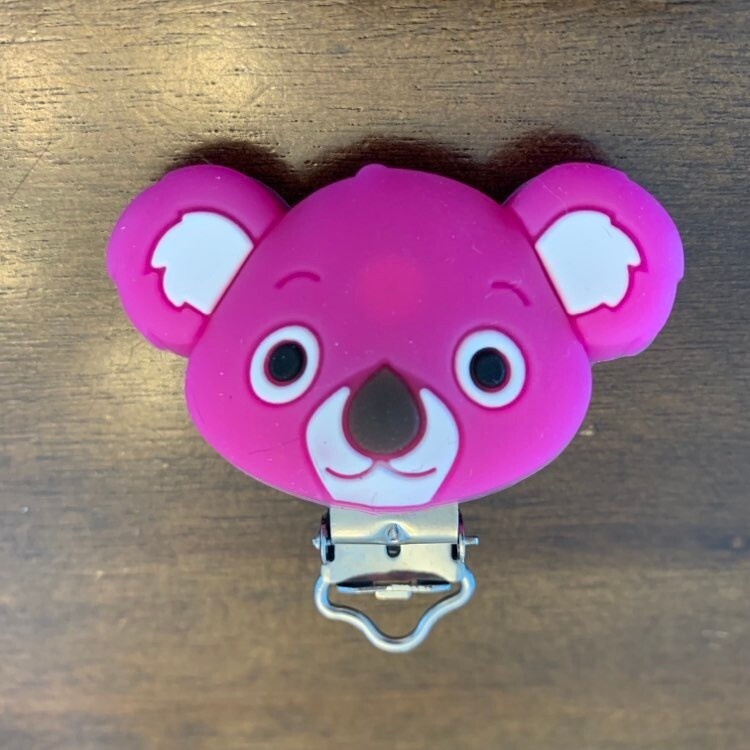 Attache suce koala, couleur: rose fuchsia