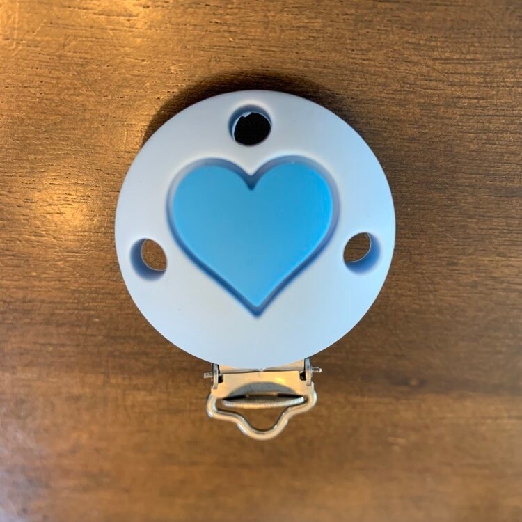 Attache suce coeur, couleur: bleu