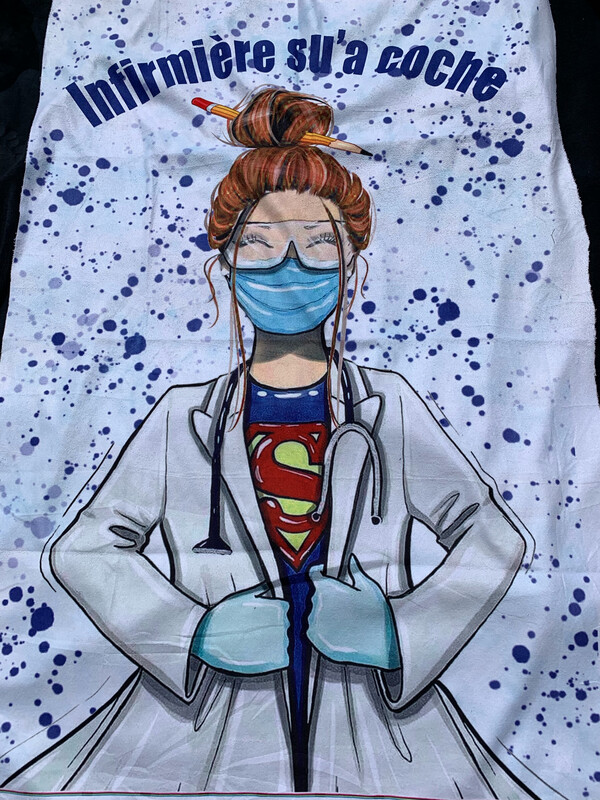 Ratine 100 % polyester infirmière su’a coche