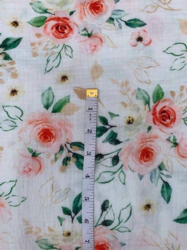 Mousseline de coton fleur