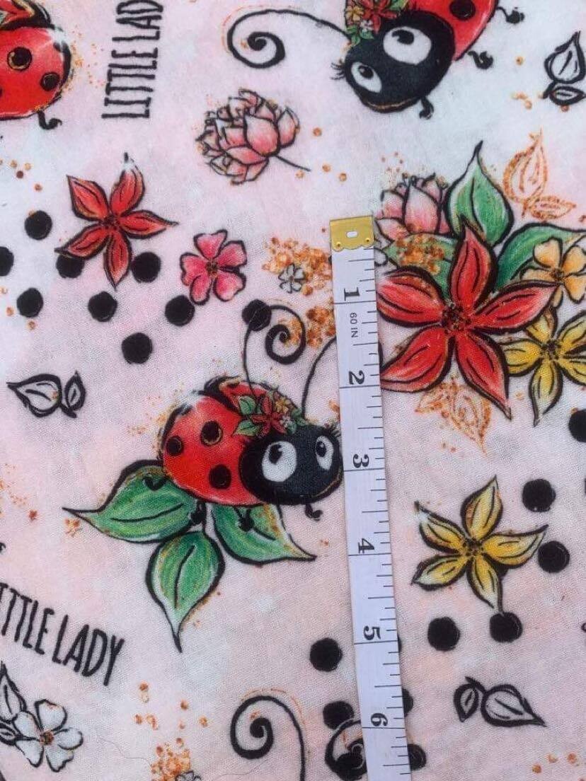 Mousseline de coton coccinelle