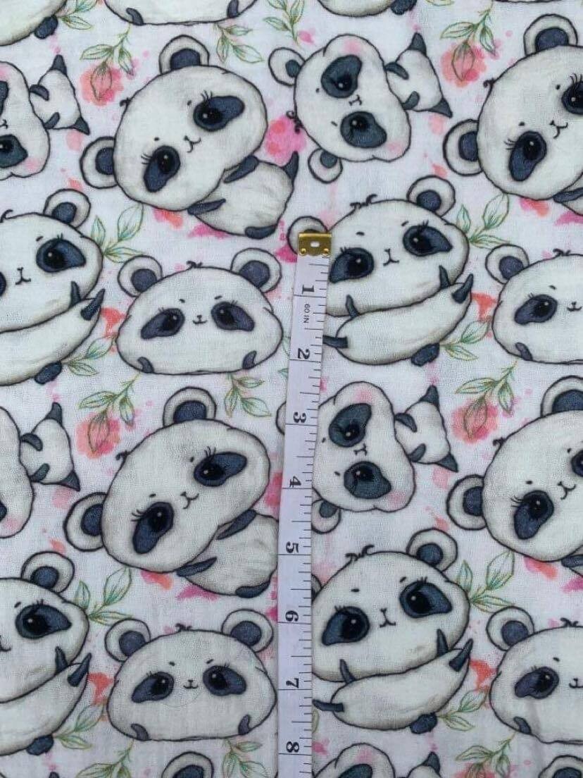 Mousseline de coton panda