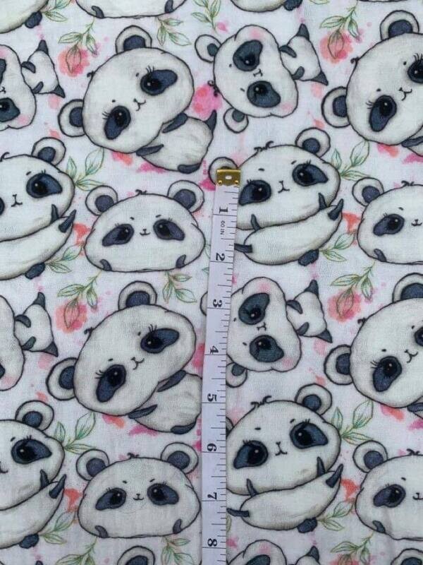 Mousseline de coton panda