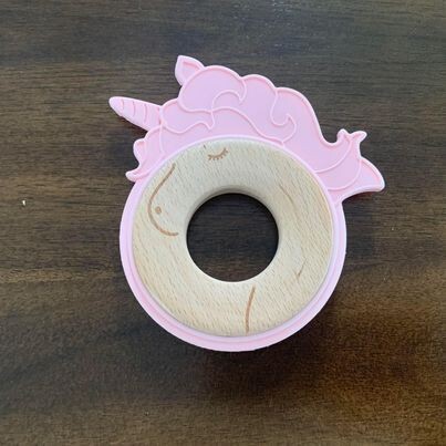 jouet de dentition licorne, couleur: rose