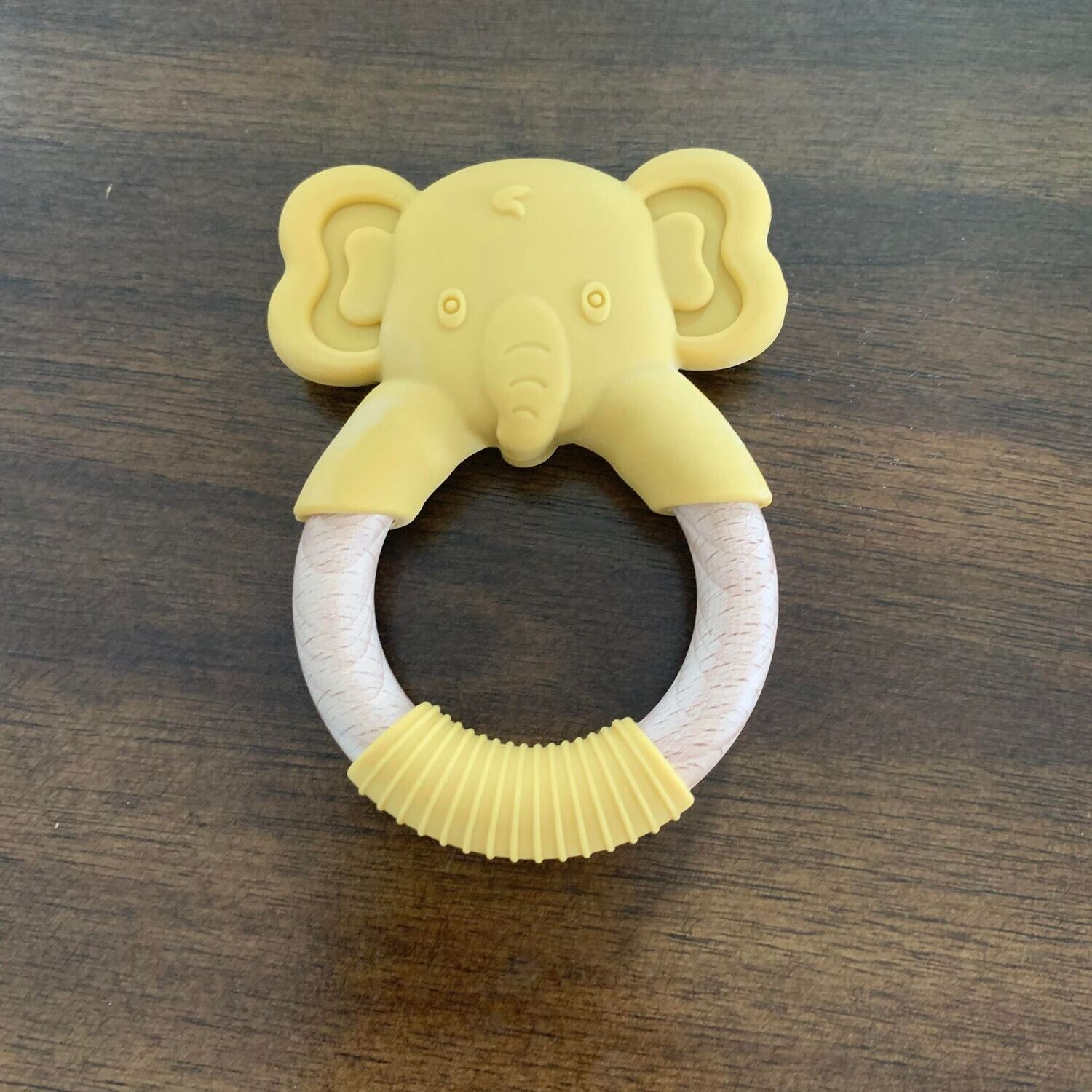 jouet de dentition éléphant, Couleur: jaune moutarde