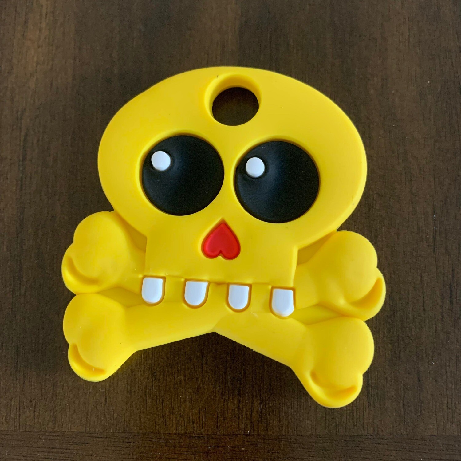 Jouet de dentition crâne, Couleur: jaune