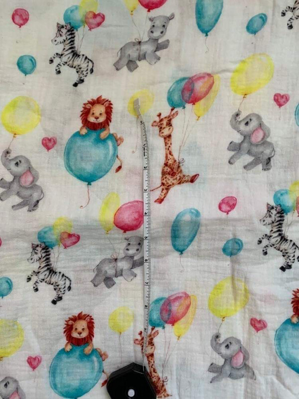 Mousseline de coton animaux
