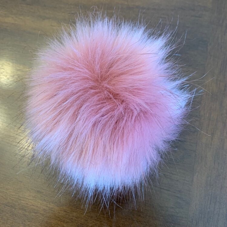 Pompon fausse fourrure de Renard vieux rose