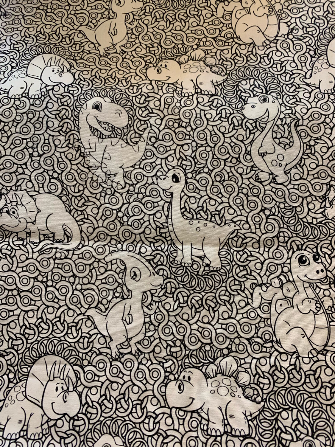 Coton Canvas à colorier dinosaure