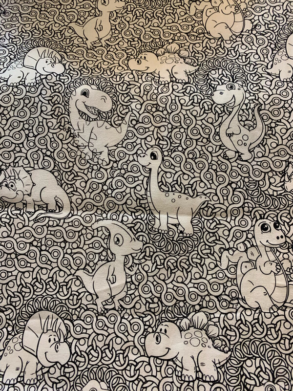 Coton Canvas à colorier dinosaure