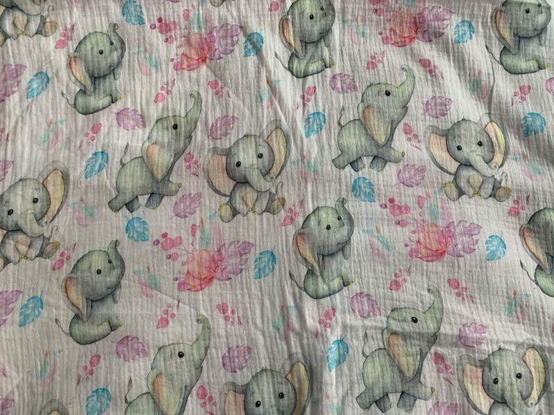 Mousseline de coton éléphant