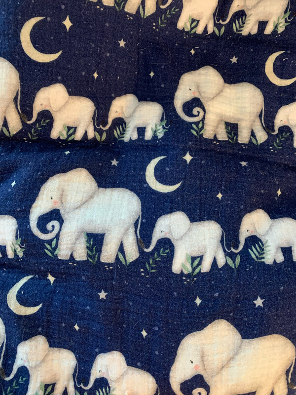 Mousseline de coton éléphant