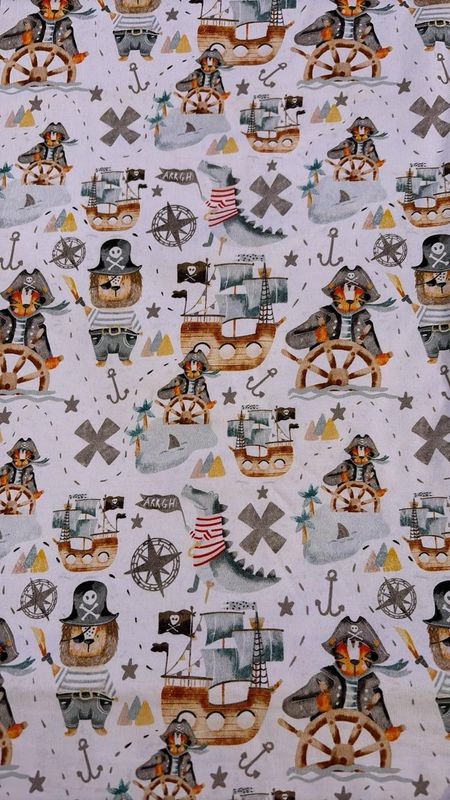 Coton Spandex Animaux pirate