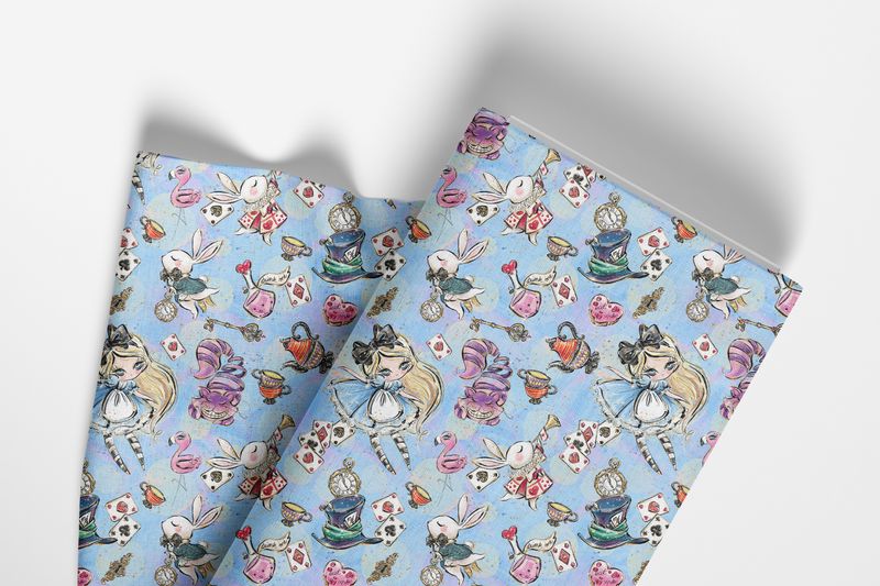 Coton Spandex Alice Aux Pays De Merveilles