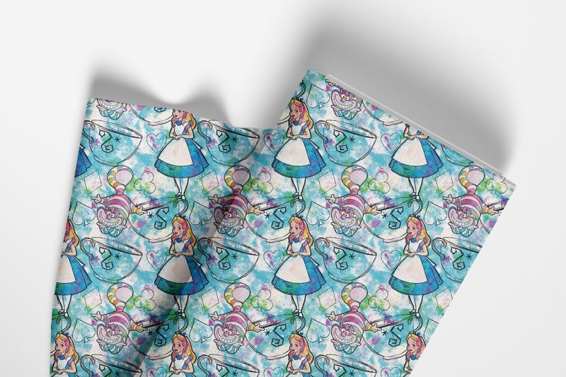 Coton Spandex Alice Aux Pays De Merveilles