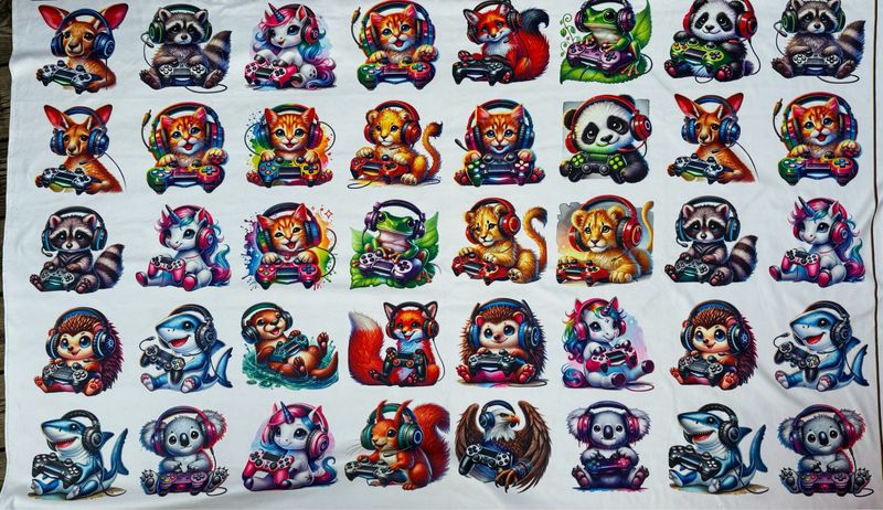 Panneau pour débarbouillette animaux jeux vidéo