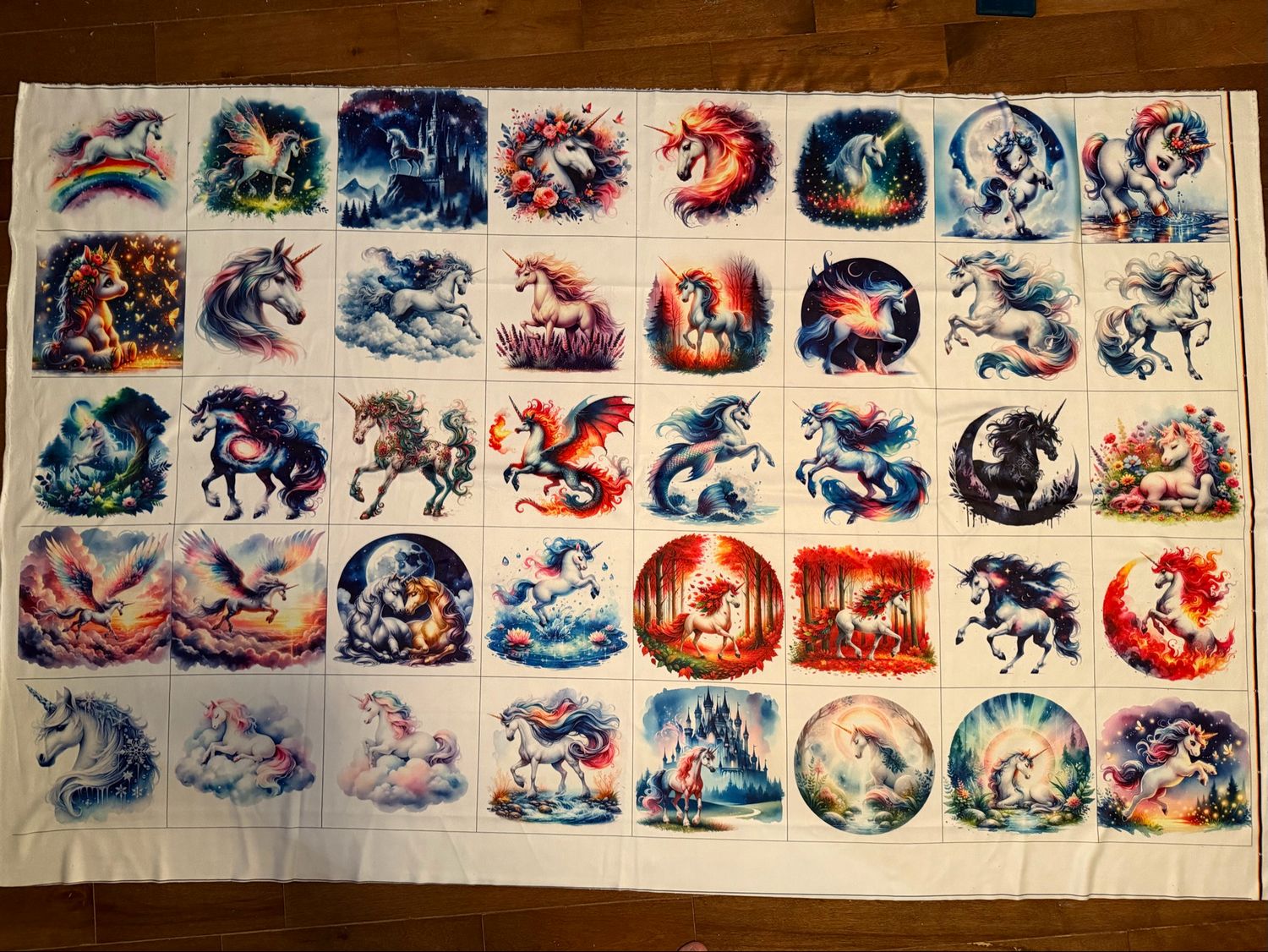 Panneau pour débarbouillette licorne