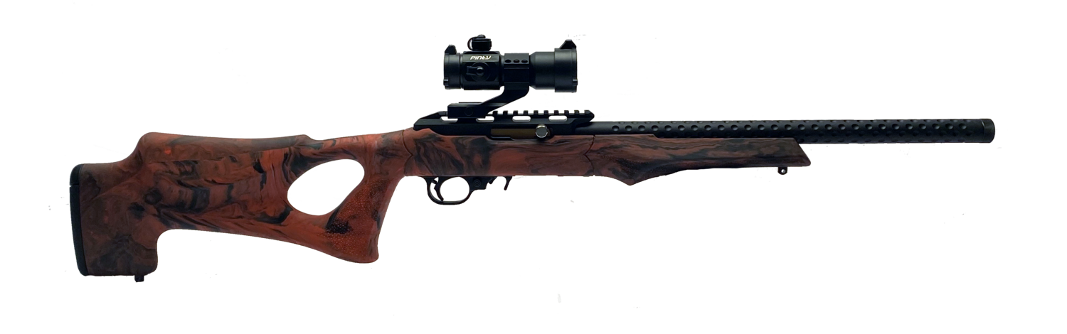 ETC-TH22 22LR on Hogue Lava Red Thumbhole Stock