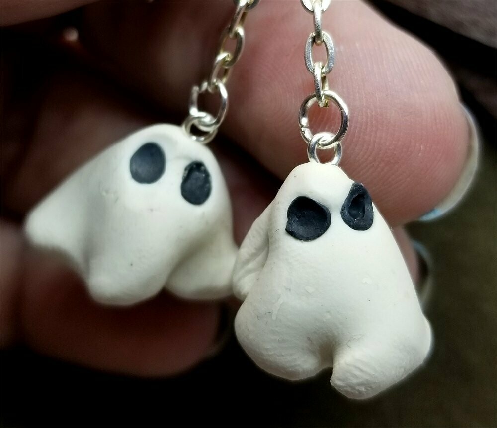 Dangling Ghosts Polymer Clay Earrings
