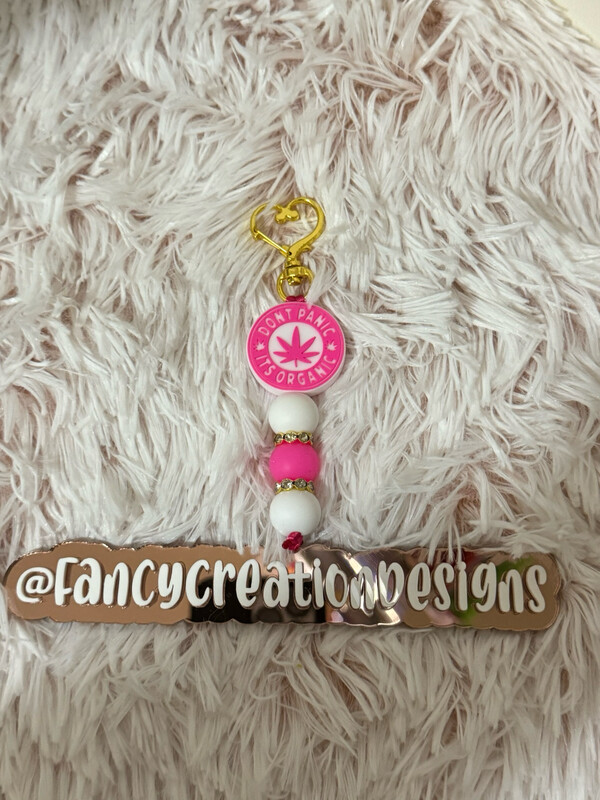 Don&#39;t Panic Its Organic Beaded Keychain