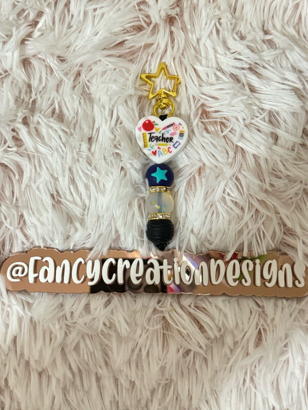 Teacher Beaded Keychain