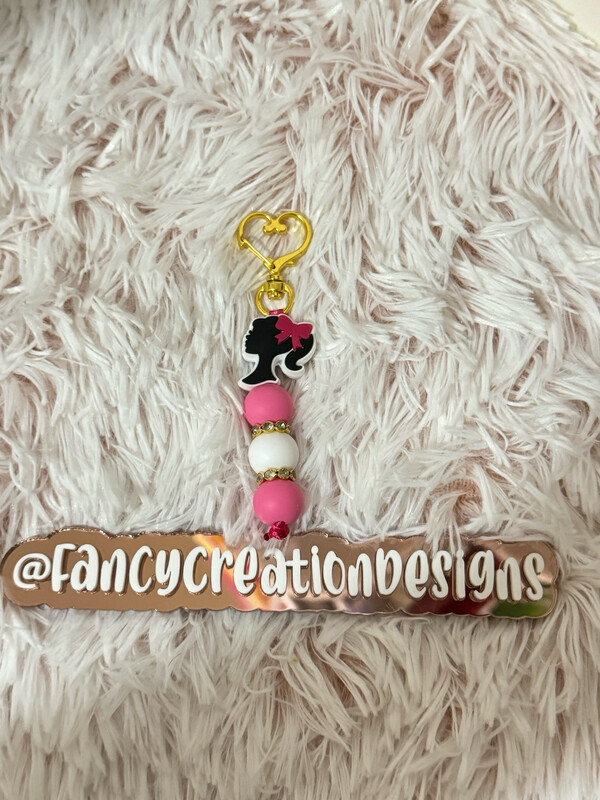 Barbie Beaded Keychain
