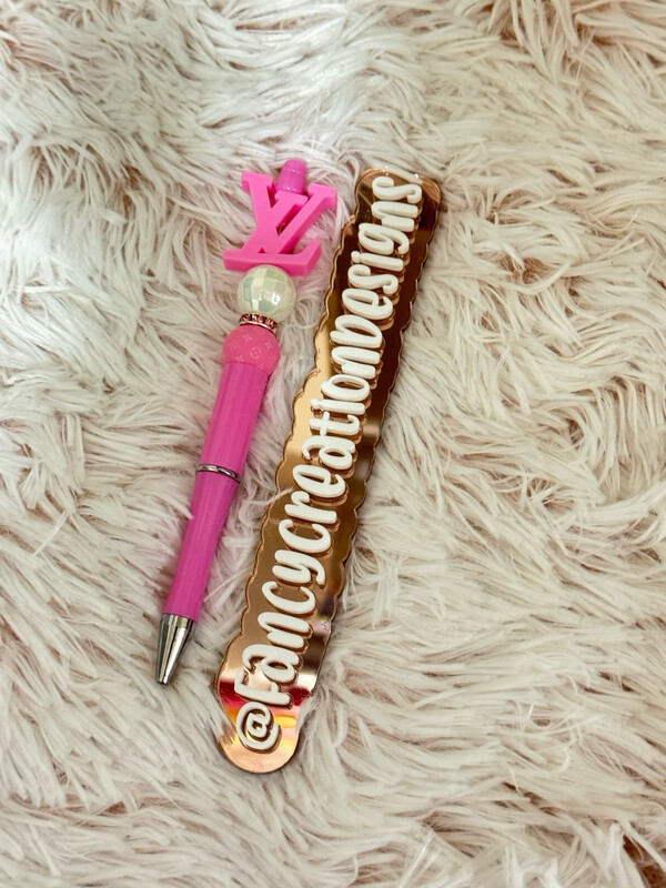 Pink LV Beaded Pen