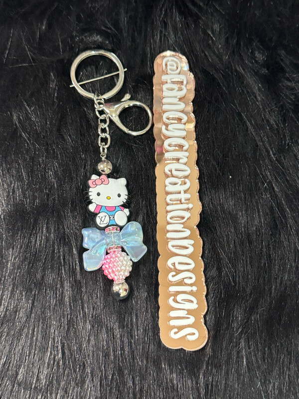 LV HK Beaded Keychain