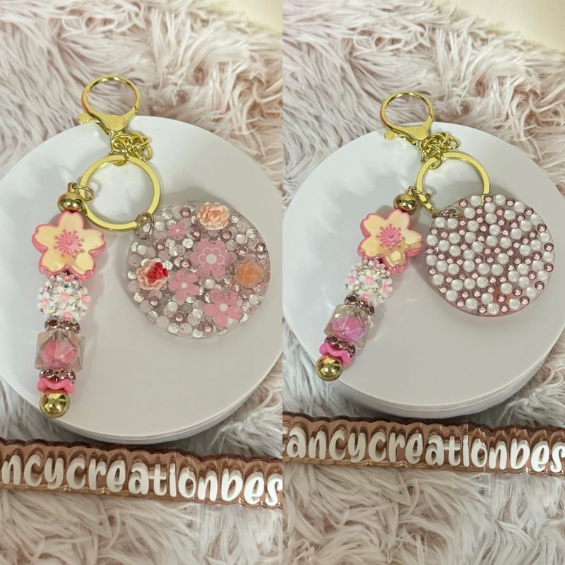 Blinged Flower Keychain