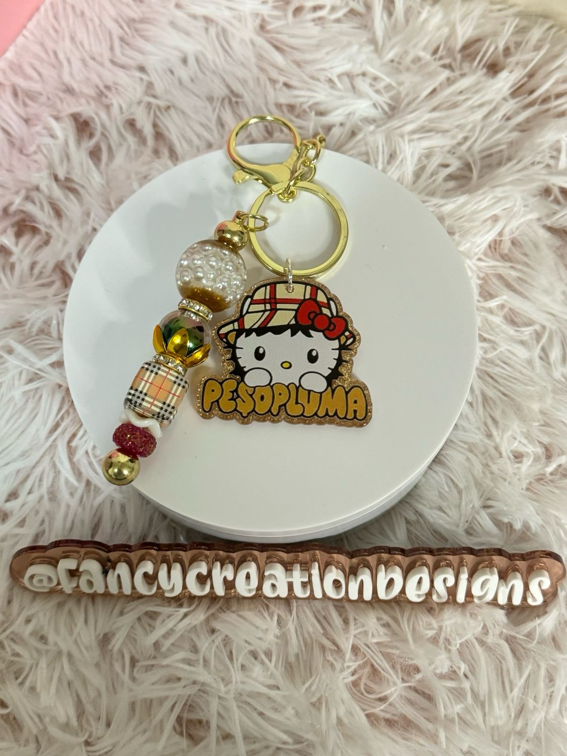 HK Peso Pluma Beaded Keychain