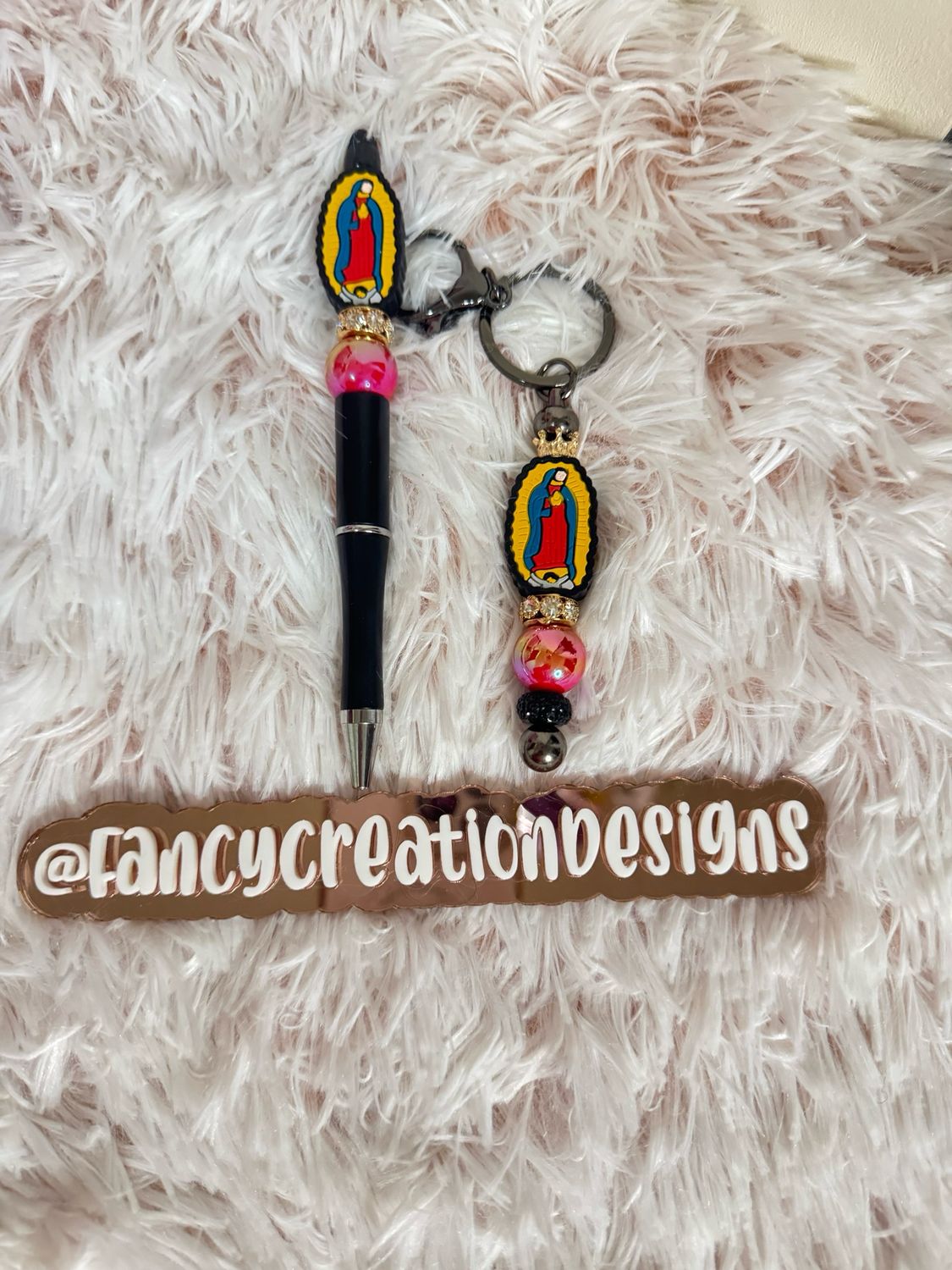 Virgen De Guadalupe Pen &amp; Keychain Set