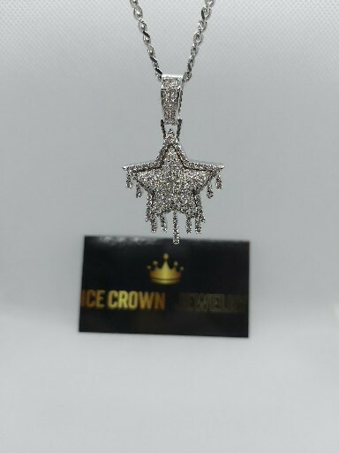 Dripping Star Iced Out Pendant