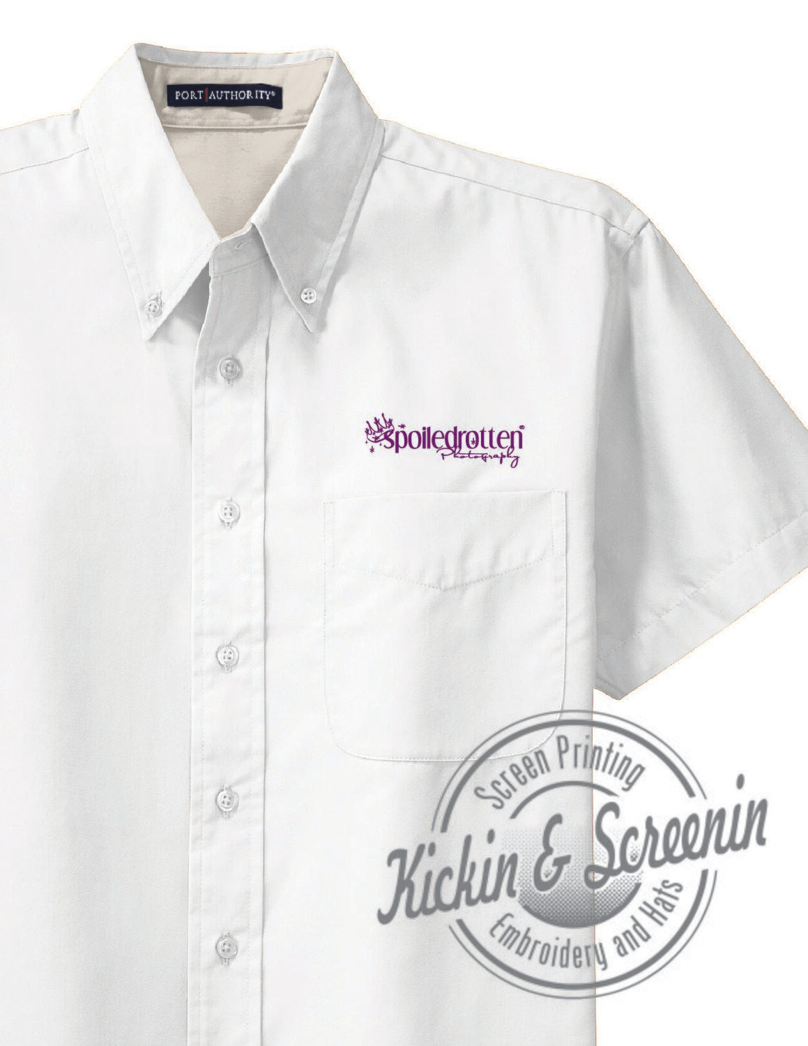 Men's White SRP Spring 2023 Embroidered Short Sleeve Button Up