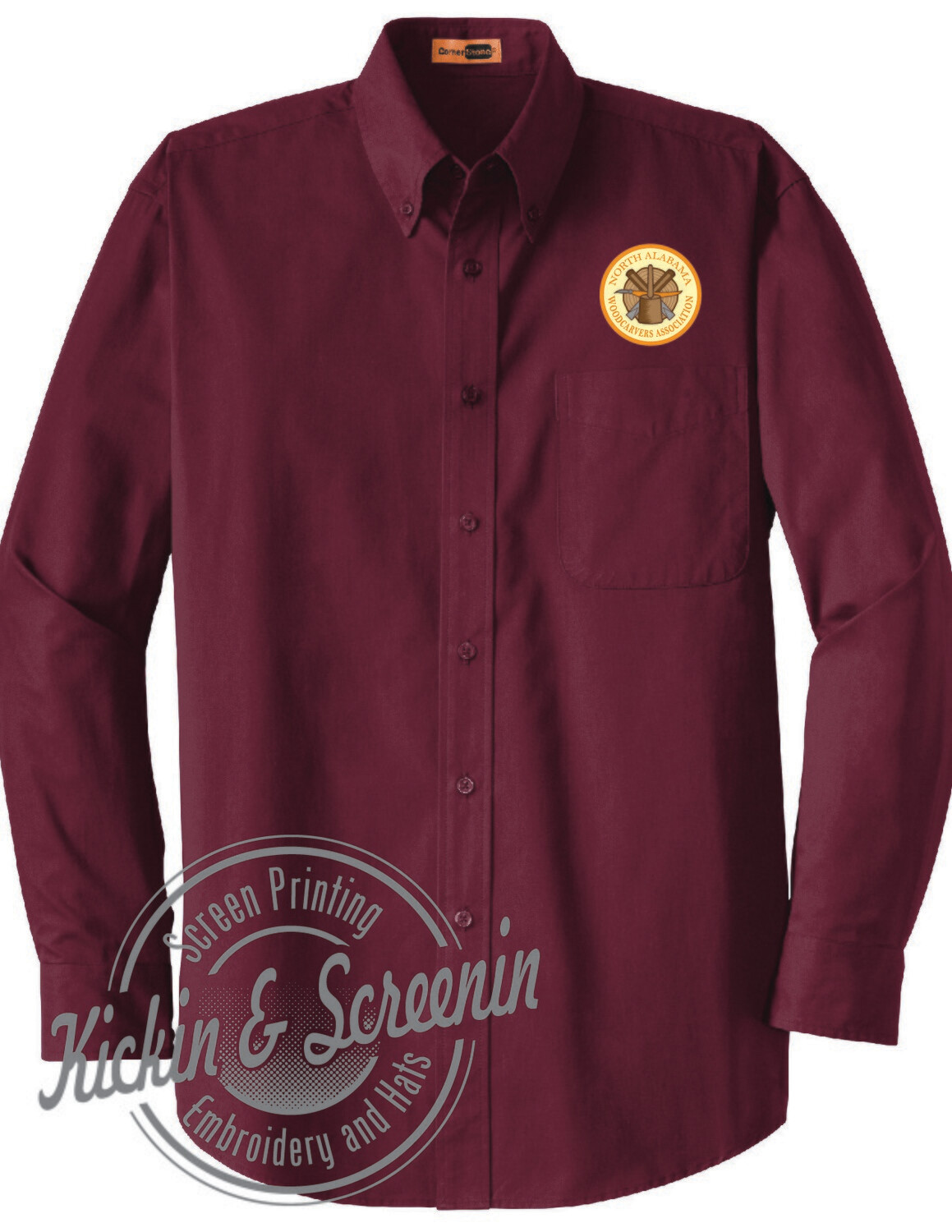 NAWA Mens Button-Down Maroon