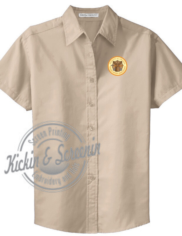 NAWA Ladies Short Sleeve Button-Down Stone