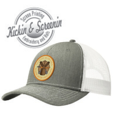 NAWA Embroidered Patch Hat Heather Gray and White