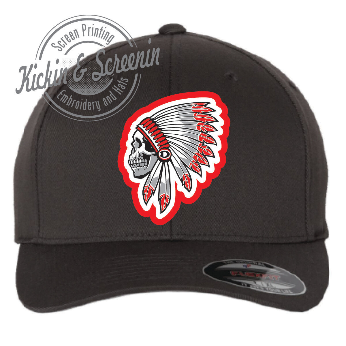 Red Raiders FlexFit Indian Skull Patch Hat
