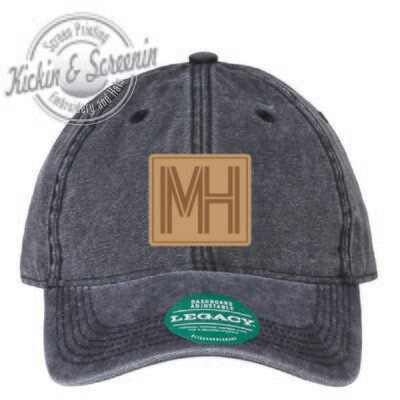 MHCS Square MH Leather Patch Unstructured Solid Twill Hat