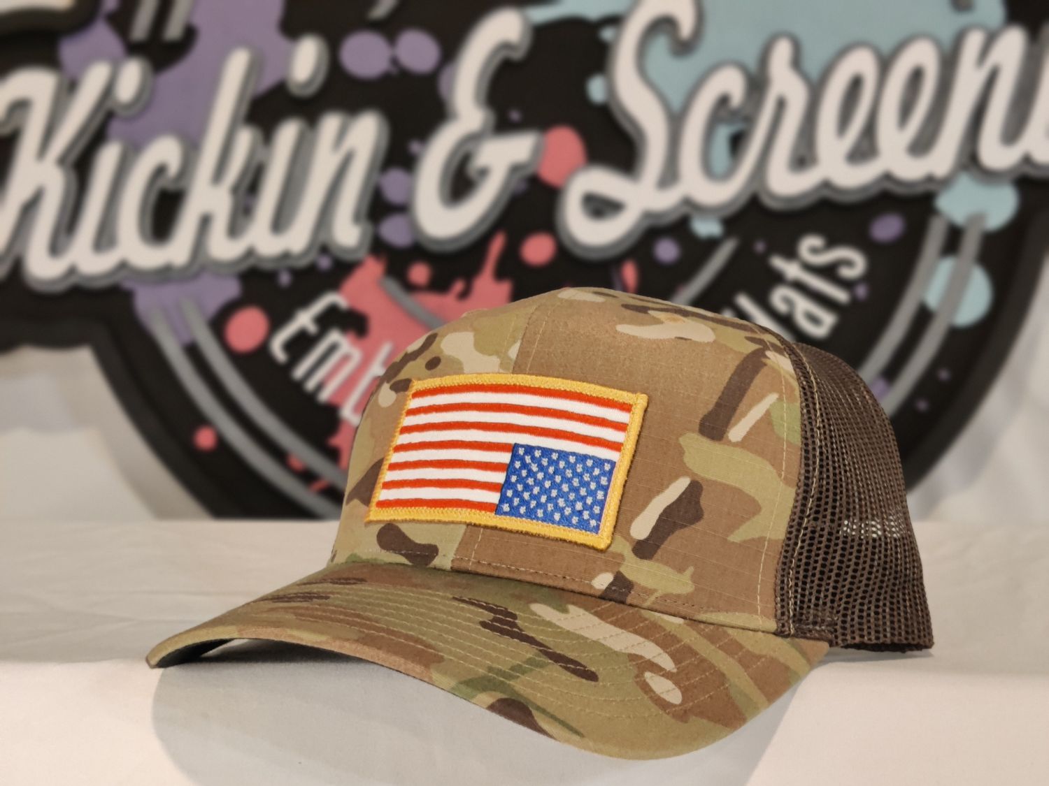 US in Distress - Upside Down Flag Patch Hat - RipStop 862 Trucker Hat