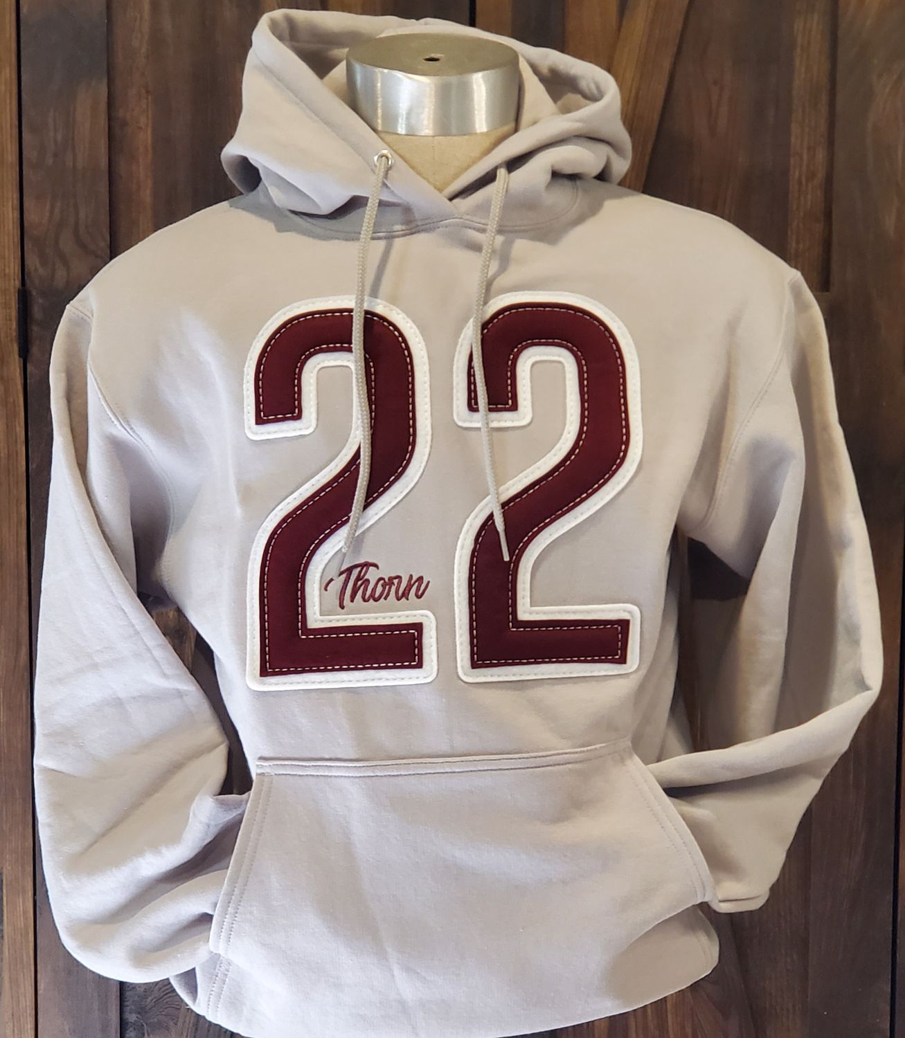 Custom Large Number Hoodie - Felt Applique
