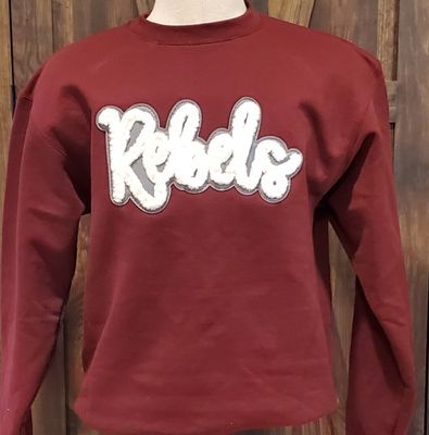 Rebels Crewneck - Felt and Chenille Yarn Applique