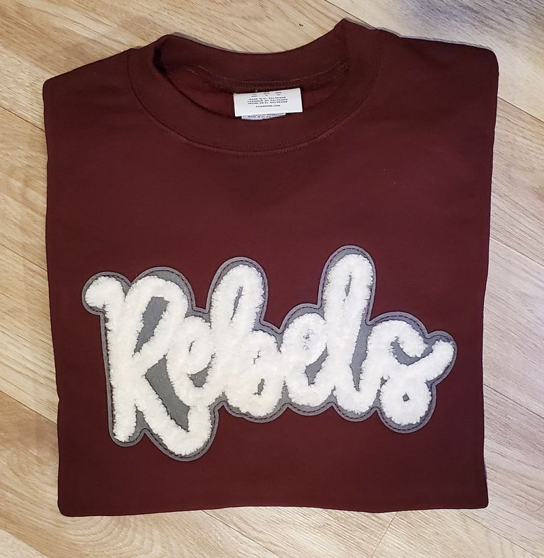 Rebels Crewneck - Felt and Chenille Yarn Applique
